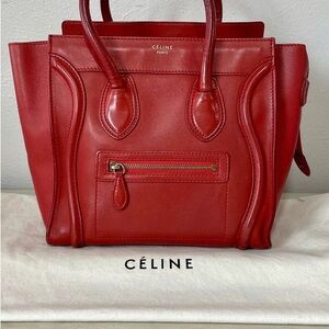 Red Leather Tote Bag
